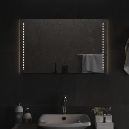 vidaXL Espelho de casa de banho com luzes LED 80x50 cm