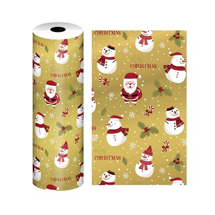 Bobine Papel Embrulho Celuloso Natal 4KG/62CM Dourado