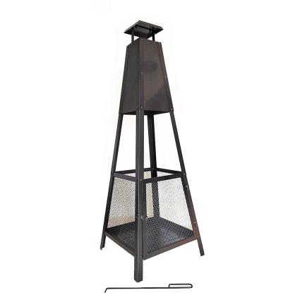 Kekai Akita Totem 40x40x140 Cm Fire Pit Preto