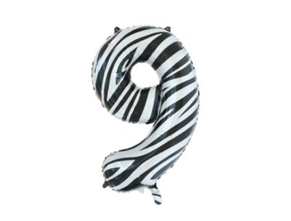 Balão WEFIESTA Foil Número 9 Zebra