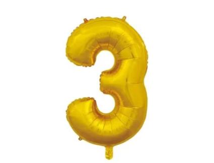 Balão WEFIESTA Dourado Número 3