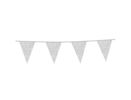 Luzes WEFIESTA Guirlanda 6 M De Galhardetes Prata Glitter 16X20 Cm