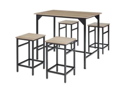 Conjunto TECTAKE de Mesa TECTAKE Bistrô Edimburgo 4 + 1