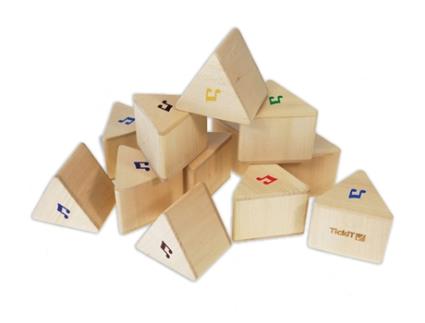 Jogo Didático TICKIT Madeira - Rosa - 5 x 6 cm)