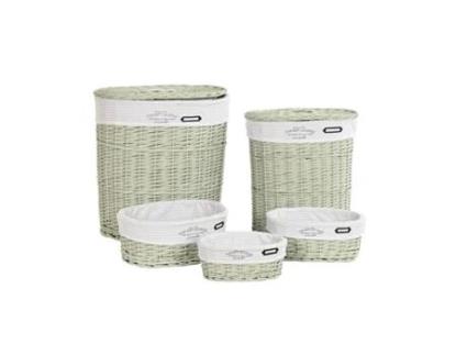 Conjunto de Cestos Dkd Home Decor Poliéster Verde.