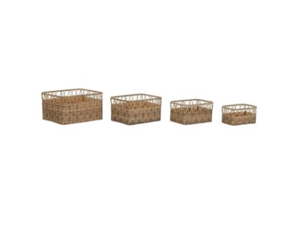 Conjunto de Cestas Dkd Home Decor Natural Metal P.