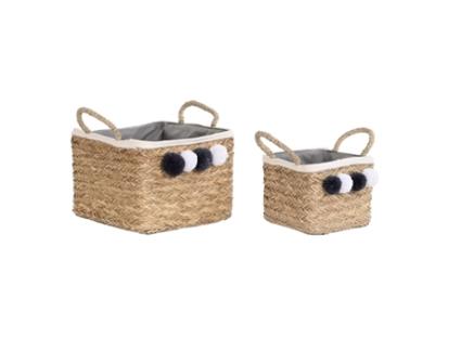 Conjunto de Cestas Dkd Home Decor Natural Algodão.