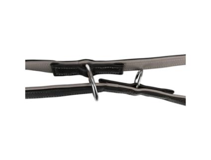 Trela Ajustavel em Pele 'Active Comfort' 2Mt/25Mm Preto/Cinza