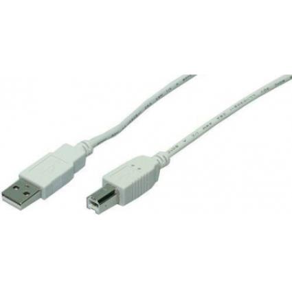 CU0009 CABO USB 2.0 TIPO A M PARA TIPO B 2.0 M CINZENTO 5M