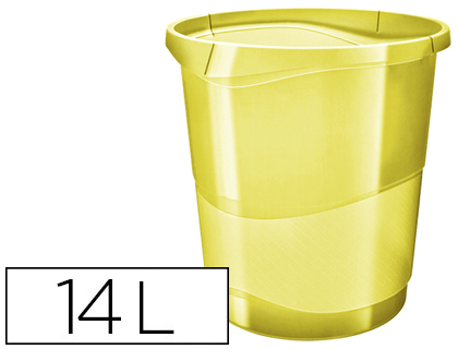 Papelera Plastico  Colour Ice 14 Litros Color Amarillo