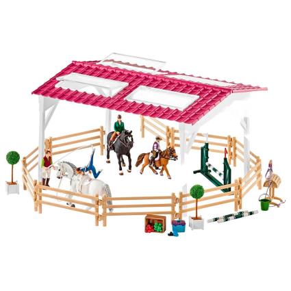 Conjunto de Figuras  Centro Equestre com Cavalos e Cavaleiros