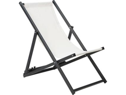 Cadeira de Jardim  Locri Dobrável (Bege e Preto - 118x52x52 cm)
