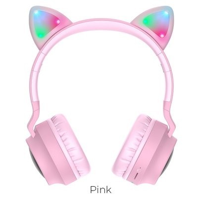 Fone De Ouvido Sem Fio Hoco W27 Cat Ear Rosa