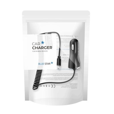 Carregador De Carro Micro Usb 1A (Universal) azul Star