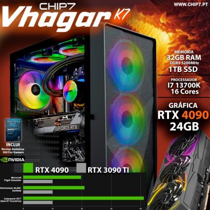 COMPUTADOR GAMING - I7 13700K / RTX 4090 24GB / 32GB RAM / 1TB SSD - CHIP7 VHAGAR K7