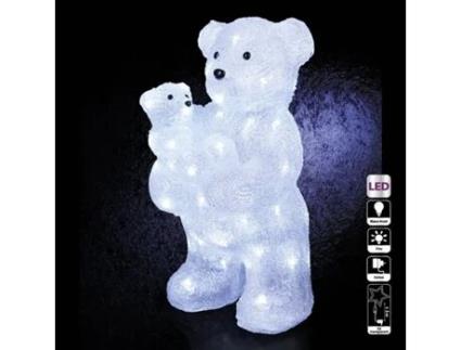 Figura de Natal FÉÉRIC LIGHTS AND CHRISTMAS exterior Urso Polar 44 cm (Branco)