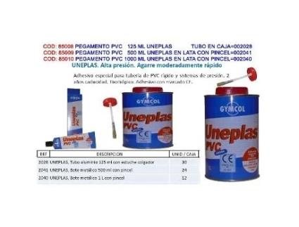 Pegamento pvc   500 ml uneplas en lata con pincel 002041