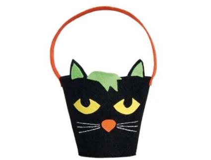 Adereço GUIRCA Cubo De Feltro Gato Preto 20 Cm