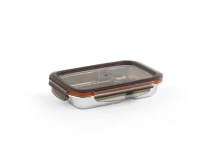 Recipiente para Alimentos CUITISAN Retangular Compartimentado (0.56L - Prata - 22 x 15.7 x 5 cm - Aço Inoxidável)