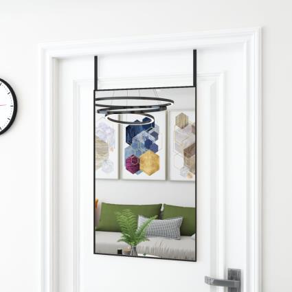 vidaXL Espelho para porta 50x80 cm vidro e alumínio preto