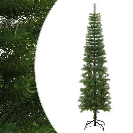 vidaXL Árvore de Natal artificial fina com suporte PE 210 cm