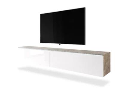 Móvel de TV TV SELSEY KANE Concrete Cinzento, Branco (180 x 33 x 30)