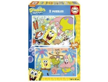 Puzzle EDUCA Bob Esponja 19389 (Idade Mínima: 6 anos - 2 x 100 Peças)