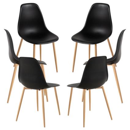 Presentes Miguel - Pack 6 Cadeiras Mykle - Preto