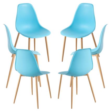 Presentes Miguel - Pack 6 Cadeiras Mykle - Turquesa