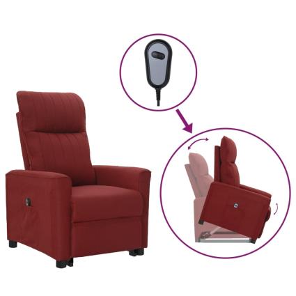 vidaXL Poltrona reclinável elevatória tecido vermelho tinto
