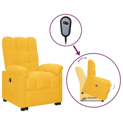 vidaXL Poltrona reclinável elevatória tecido amarelo