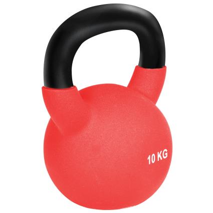 HOMCOM Kettlebell de 10kg de Ferro Fundido Haltere Kettlebell com Revestimento de Neoprene para Treinamento de Força 19x12x22cm Vermelho   Aosom Portugal