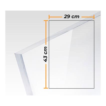 PLACA METACRILATO TRANSPARENTE COLADA 3mm - 29x43cm. - COMPOSSAR