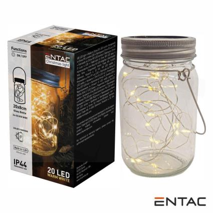 Frasco Decorativo 20 Leds 3000K com Carregamento Solar - Entac