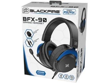 Auscultadores Gaming BLACKFIRE BFX-90 (Over Ear - PS5/PS4 - Preto)