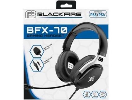 Auscultadores Gaming BLACKFIRE BFX-70 (Over Ear - PS5/PS4 - Preto)