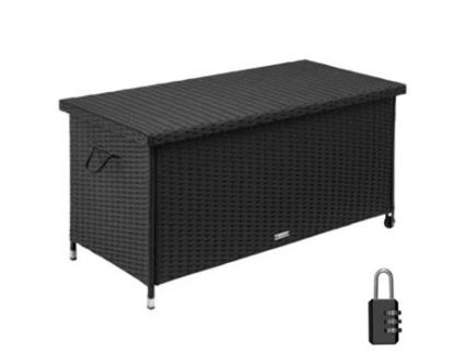 Ba? de Arruma??o Kiruna com Entran?ado de Rotim Sint?tico, 120x55x61,5 cm, 270 L