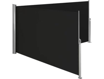 Toldo Lateral Duplo de Alumínio TECTAKE (Preto -Poliéster-600 x 160 x 10 cm)