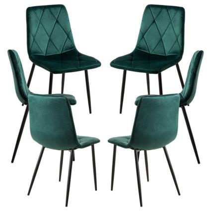 Presentes Miguel - Pack 6 Cadeiras Lyke Veludo - Verde