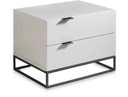 Mesa de Cabeceira ANGEL CERDÁ S.L. 7004 (Preto, Cinzento - MDF, Aço inoxidável - 55 x 41 x 41 cm)
