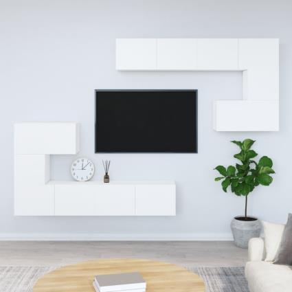 vidaXL Móvel p/ TV de montagem na parede madeira processada branco