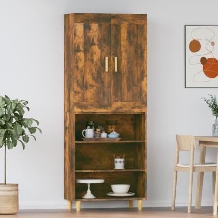 vidaXL Armário alto madeira processada cor carvalho fumado