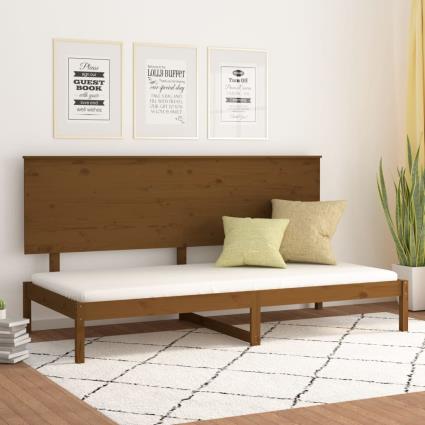 vidaXL Sofá-cama 80x200 cm madeira de pinho maciça castanho mel