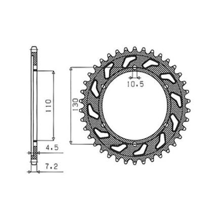 Sunstar Sprockets 525 Pitch 1-4474-48 Steel Rear Sprocket Prateado 48t