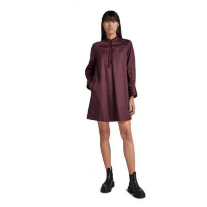G-star Tunic Long Sleeve Short Dress Vermelho M Mulher