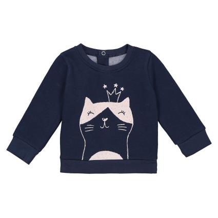 Collections Sweat, estampado de gato, 1 mês - 3 anos