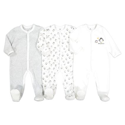 Collections Lote de 3 pijamas em veludo, prematuro-2 anos