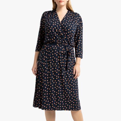 Collections Plus Vestido efeito envelope, em malha jersey