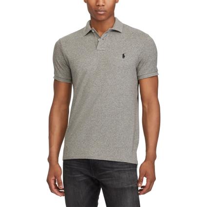 Polo direito, custom fit, em malha piqué