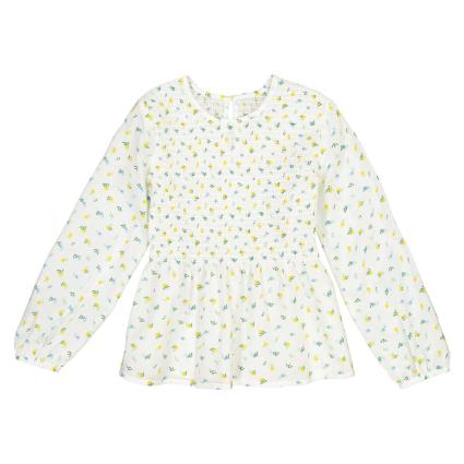 Collections Blusa de mangas compridas, estampado floral, 3-12 anos
